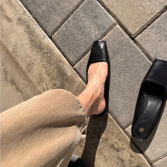 Toteme Mule Black 38 Square Toe Kitten Heel - Picture 9 of 12